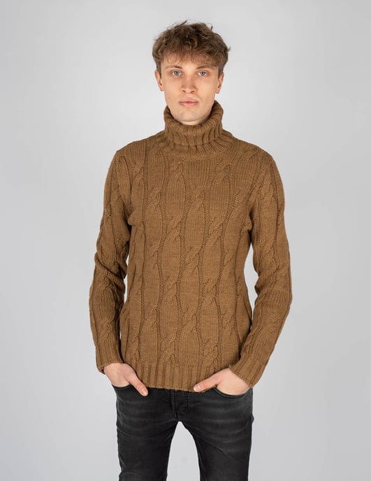 Xagon Man Suéter Turtleneck del hombre beige - Image 3