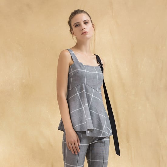 Flared tartan top - Image 2