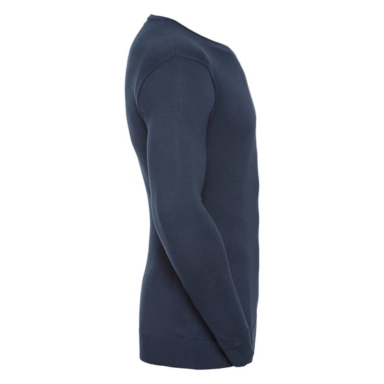 Russell Collection Mens Knitted V Neck Sweatshirt (French Navy) - Image 3