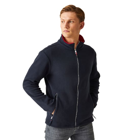 Regatta Mens Ascender Fleece Jacket (Navy/Classic Red) - Image 3