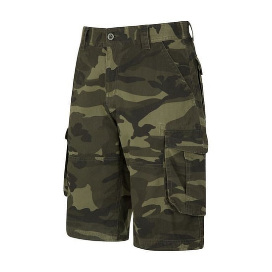 Mountain Warehouse Mens Camo Cargo Shorts (Khaki Green/Black) - Image 3
