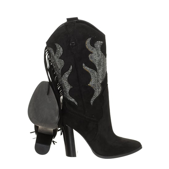 Women's pointed toe heeled boots finished in suede FL8MRAESU11