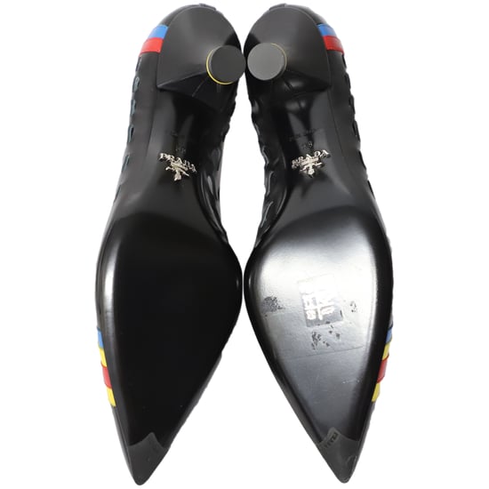 Prada Resort 2016 Perforated Pointed Heels in Multicolor Leather - Image 5