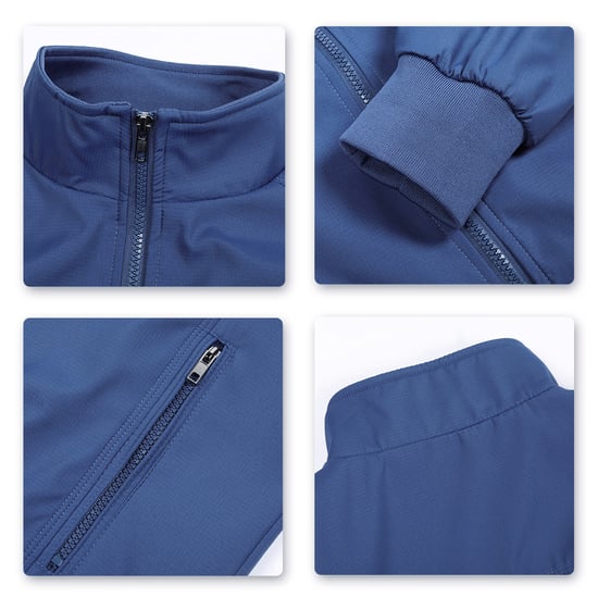 Men's Bomber Jacket with Stand-Up Collar, Transitional Jacket for Autumn, Casual Sports Jacket Blue - Image 3
