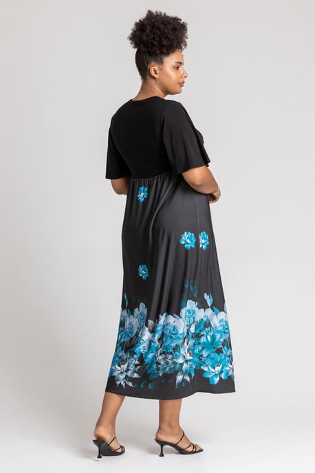 Curve Floral Border Print Maxi Dress - Image 2