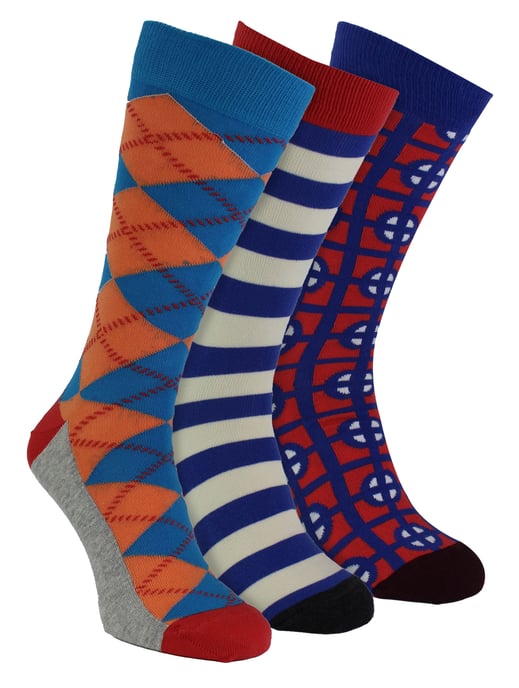 HS by Happy Socks - Paquete de 3 calcetines de vestir de estructura clásica para hombre - Target (Azul) - Image 1