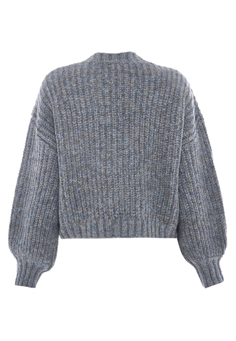 Dreimaster Coarse knit pullover women Grey melange - Image 2