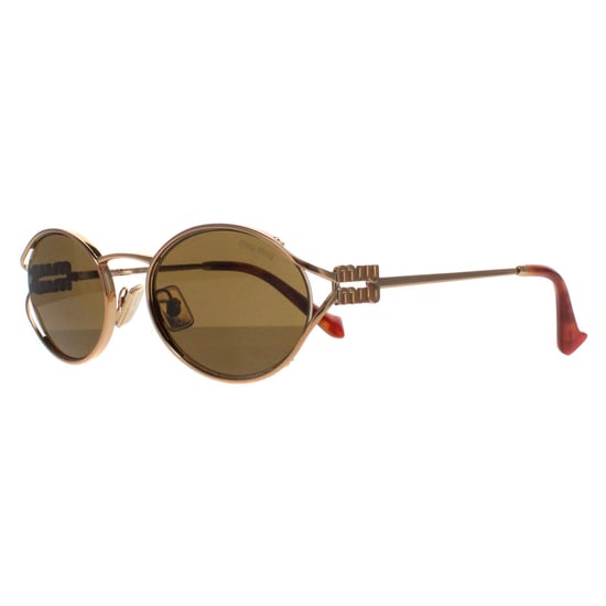 Gafas de sol Miu Miu Oval para mujer en bronce dorado y marrón oscuro MU52YS - Image 2