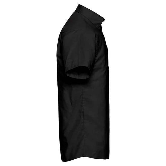 Russell Collection Mens Classic Oxford Short-Sleeved Shirt (Black) - Image 3