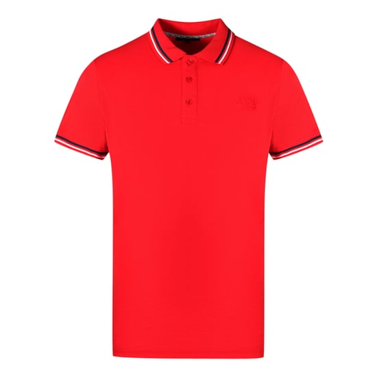 Camiseta Polo Roja con Collar de Dos Tonos Cavalli Class - Image 1
