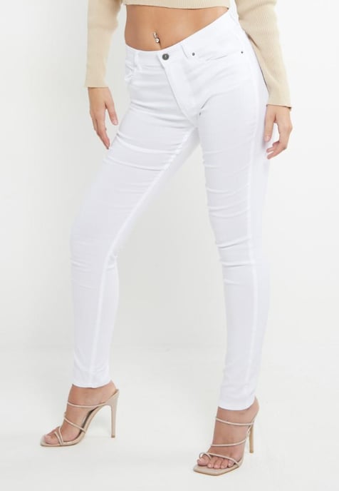 MYT Chinos ajustados y superelásticos para mujer, color blanco - Image 4