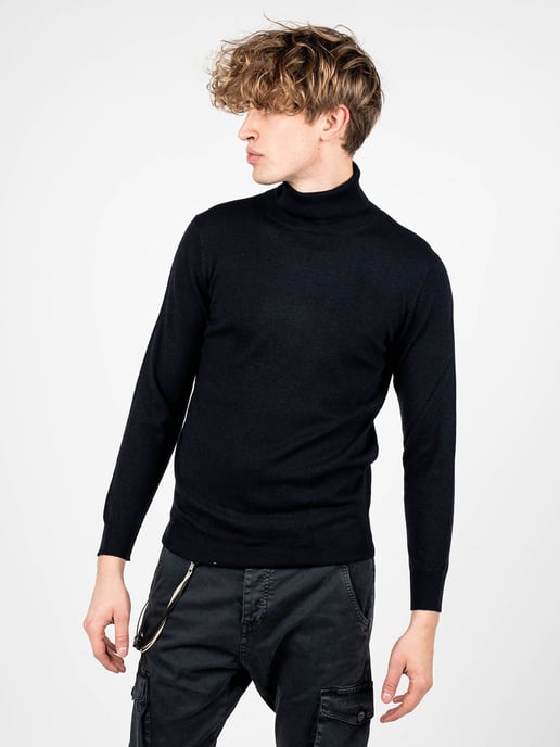Xagon Man Suéter Turtleneck del hombre azul oscuro - Image 6