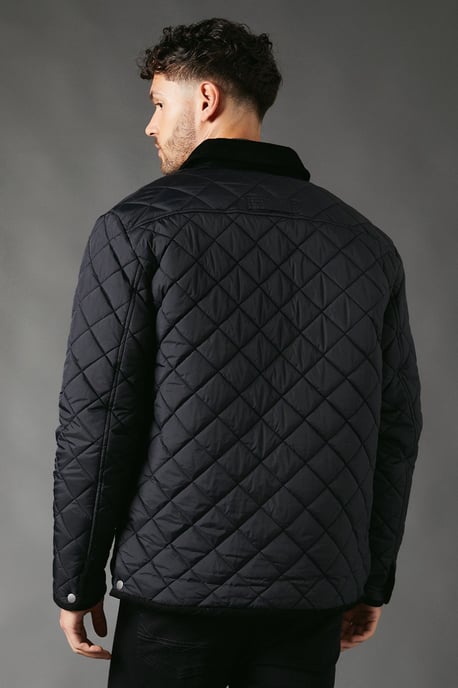 Cord Collar Diamond Quilted Jacket