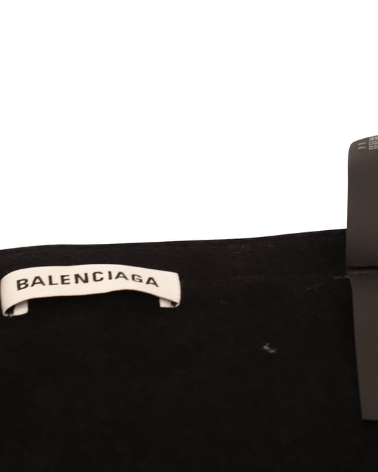 Balenciaga Fringed Asymmetric Midi Skirt in Black Wool - Image 4