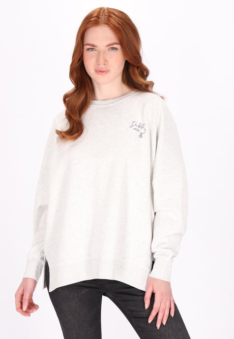 Dreimaster Sweatshirt women wool white melange - Image 3