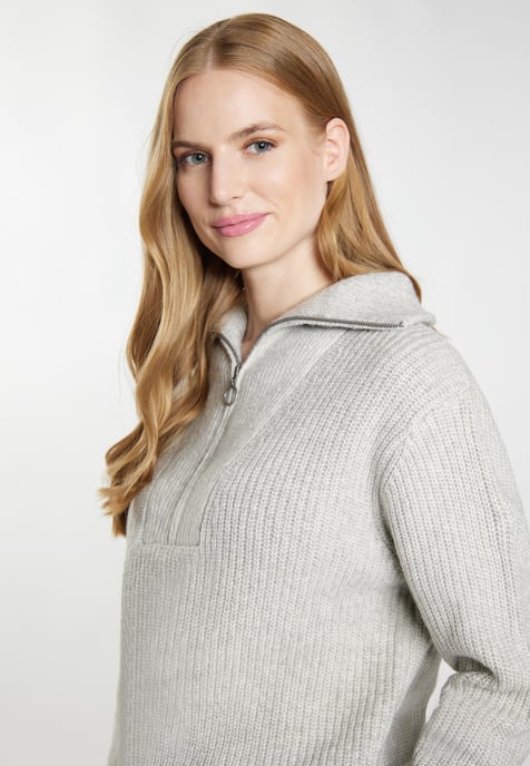Dreimaster Knitted pullover women Grey melange - Image 5