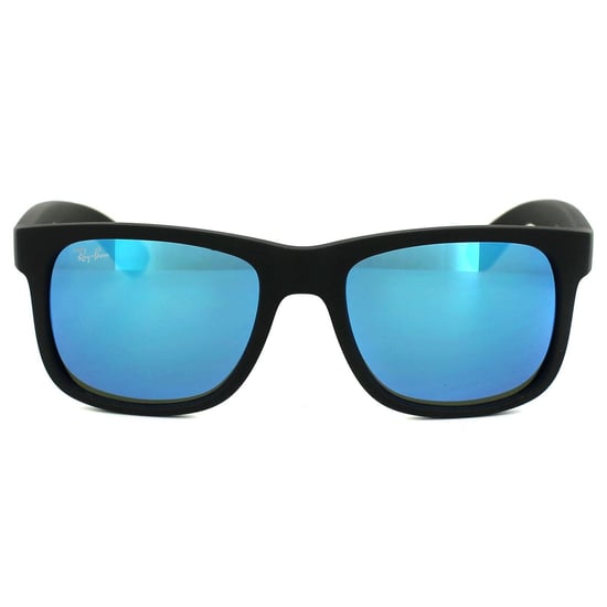 Gafas de sol Ray-Ban Justin 4165 622/55 Caucho Negro Azul Espejo - Image 1