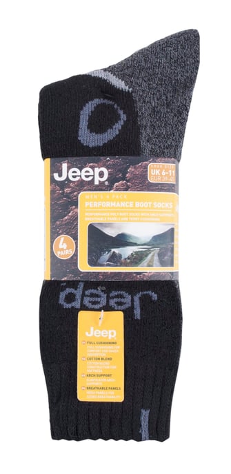 JEEP - 4 Pares de Calcetines de Lujo Anti Ampollas Acolchados para Hombre - Image 2