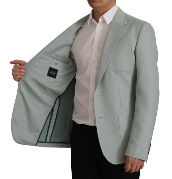 Blazer de Hombre en Seda de Cachemira Light Green de Dolce & Gabbana - Image 2