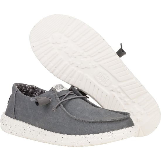 HEYDUDE Wendy Canvas 100% Cotton Women's Dark Grey Loafers - Image 3
