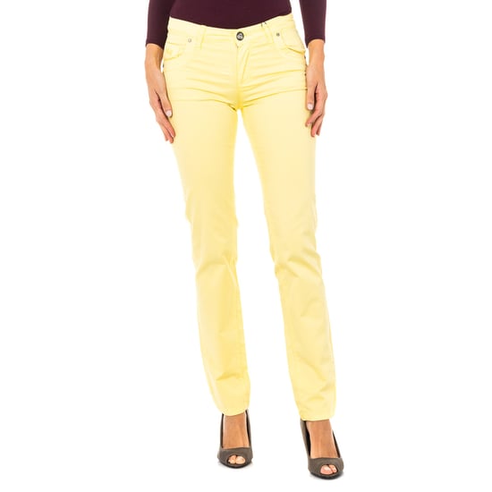 Stretch elastic pants with skinny-cut hems LWT006 woman