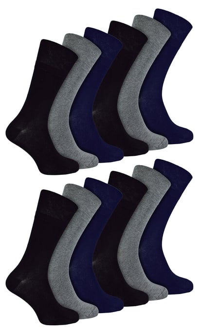 IOMI - Paquete múltiple de 12 pares de calcetines de bambú para diabéticos - BNG - Image 1