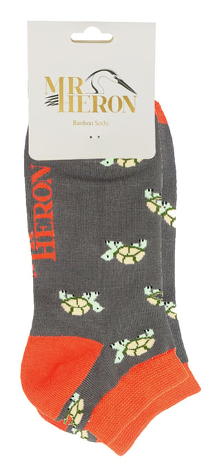Calcetines Bajos Transpirables para Hombre Bamboo Trainer Socks - Tortugas (Gris) - Image 2