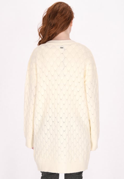 Dreimaster Cardigan women wool white melange - Image 4