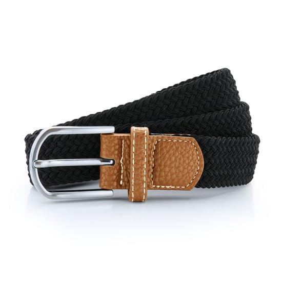 Asquith & Fox Mens Woven Braid Stretch Belt (Black) - Image 1