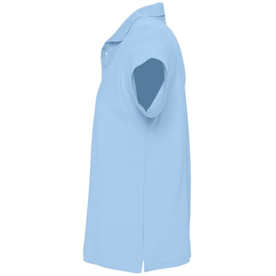 SOLS Mens Summer II Pique Short Sleeve Polo Shirt (Sky Blue) - Image 3