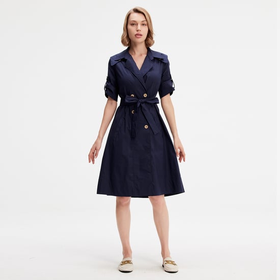 Cotton trench-coat dress - Image 3