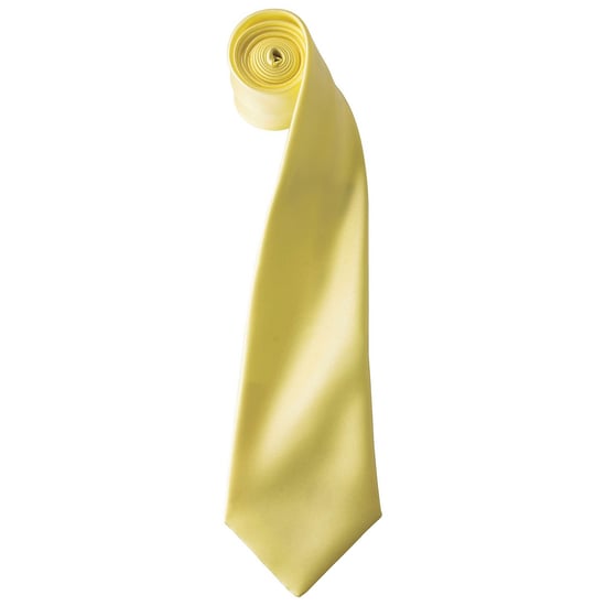 Premier Unisex Adult Colours Satin Tie (Lemon) - Image 1
