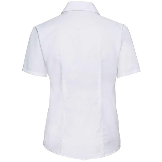 Russell Collection Ladies/Womens Short Sleeve Easy Care Oxford Shirt (White) - Image 2