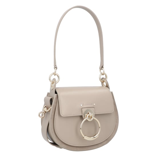 Chloé Small Tess Bag In Shiny Leather And Suede Grey - Image 2