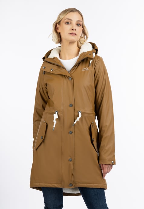 ICEBOUND Rain coat with teddy lining women dark sand - Image 3