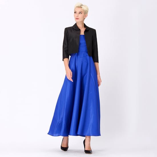 Long flared taffeta dress - Image 4