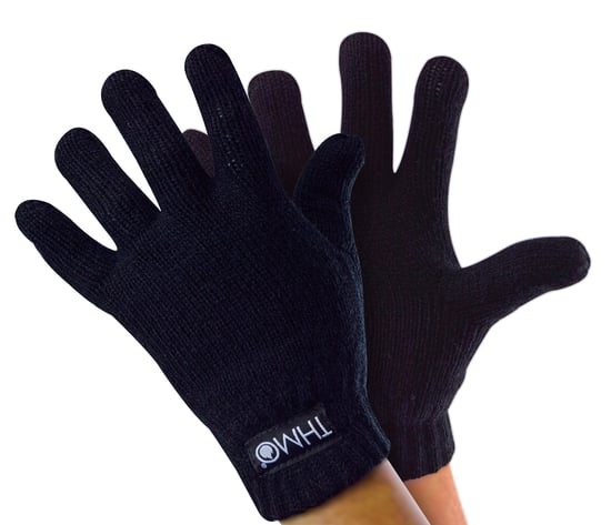 Guantes Thinsulate para niños en invierno | THMO | Guantes térmicos de punto para niños - Negro - Image 1