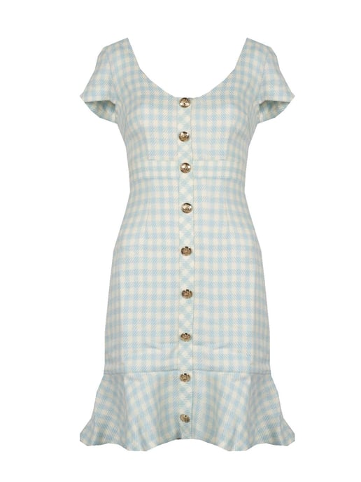 Guess Vestido de mujer Blanco, azul - Image 1