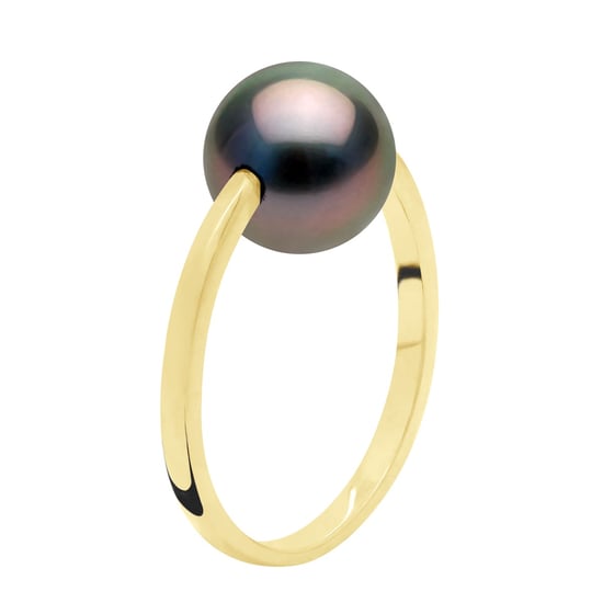 Ring - Yellow Gold - Real Cultured Tahiti Pearl Round 8-9 mm - Image 1
