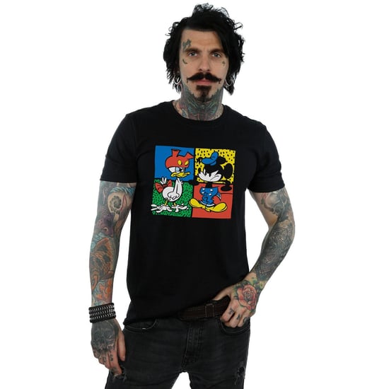 Disney Mens Mickey Mouse Donald Clothes Swap T-Shirt (Black)