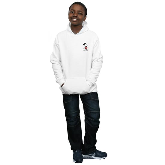 Disney Boys Mickey Mouse Kickin Retro Chest Hoodie (White) - Image 5
