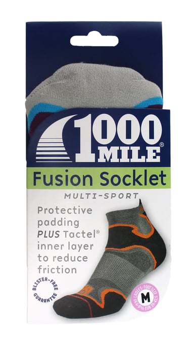 1000 Mile - Calcetines acolchados para mujer Double Layer Fusion Ankle Running - Morado / Kingfisher - Image 2