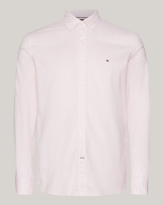 Tommy Hilfiger Flex Mini Print Long Sleeve Mens Slim Shirt