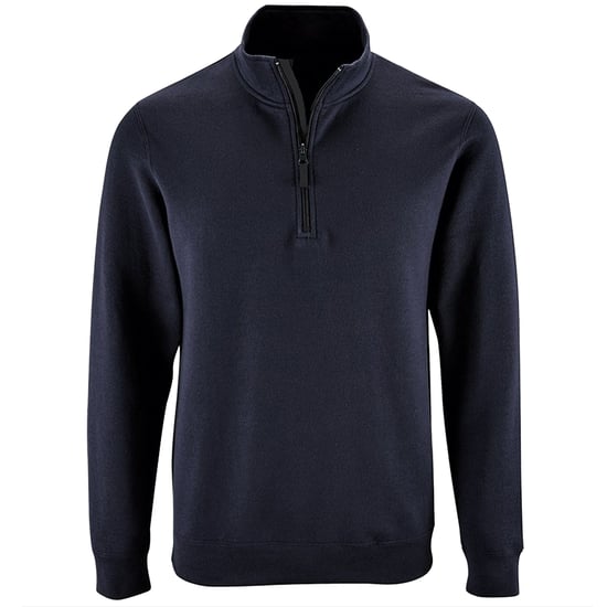 SOLS Mens Stan Contrast Zip Neck Sweatshirt (French Navy) - Image 1