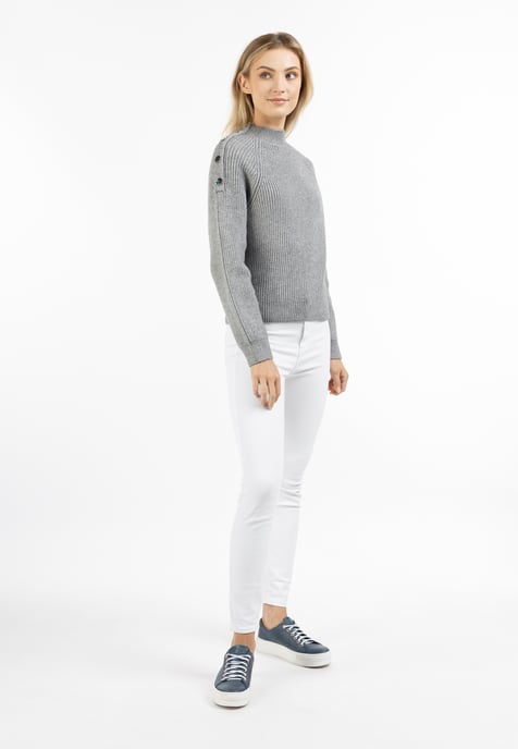 Dreimaster Knitted pullover women Grey melange - Image 2