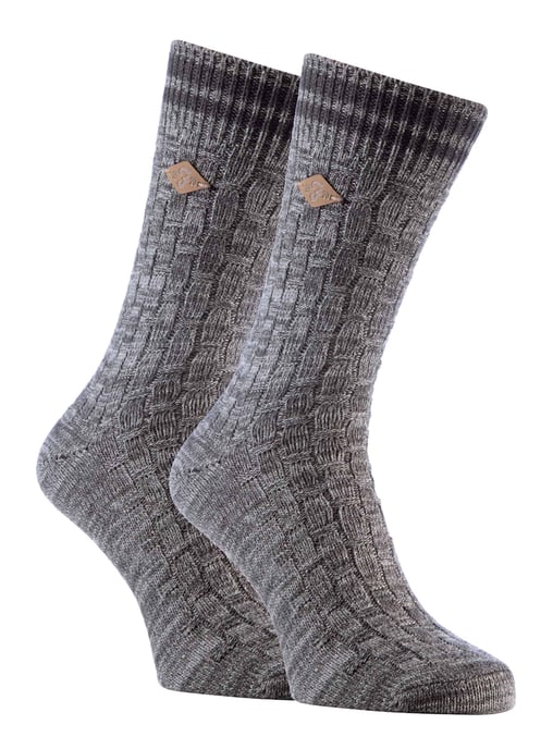 Paquete de 2 calcetines de punto grueso de algodón para hombre. - Image 1