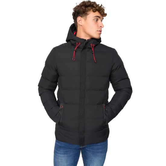 Crosshatch Mens Kampleys Embossed Padded Jacket (Black) - Image 1