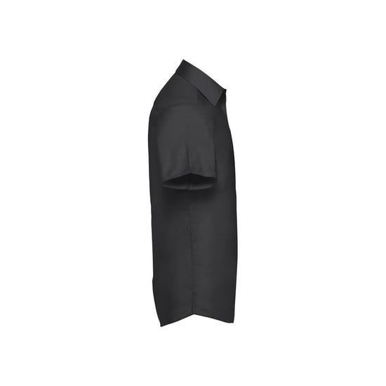 Russell Collection Mens Oxford Tailored Short-Sleeved Shirt (Black) - Image 3