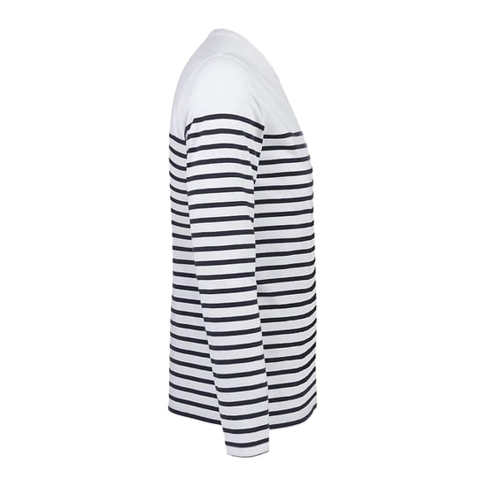 SOLS Mens Matelot Striped Long-Sleeved T-Shirt (White/Navy) - Image 3