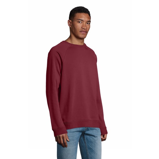 SOLS Unisex Adult Space Organic Raglan Sweatshirt (Burgundy) - Image 5